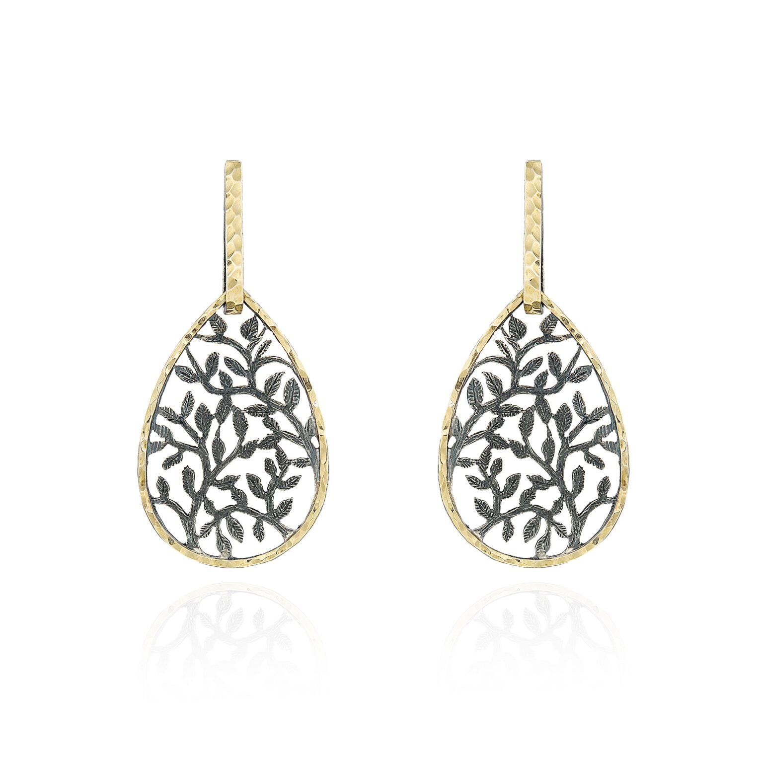 Brincos Styliano Flores em Prata 925 e Ouro 9k - Ourivesaria Catita