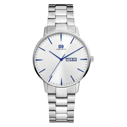 Relógio DANISH DESIGN Akilia Day/Date Silver Cobalt Link - Ourivesaria Catita